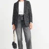 Bouclé-Blazer Mit Statement-Knopf
