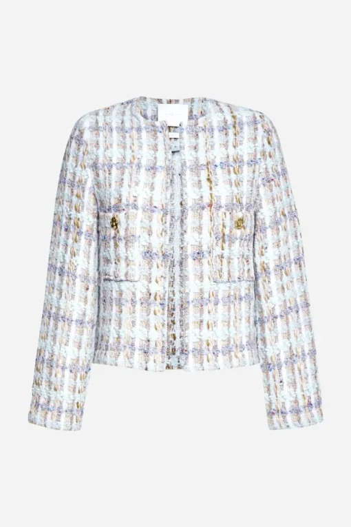 Bouclé-Jacke Mit Rundhalsausschnitt
