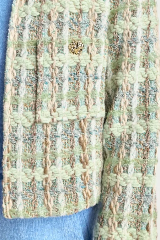 Bouclé-Jacke Mit Rundhalsausschnitt