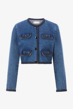 Denim-Jacke Mit Zierborten
