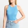 Figurbetontes Rib-Top In Cruise Blue