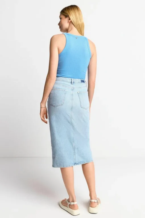 Figurbetontes Rib-Top In Cruise Blue