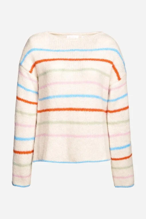 Gestreifter Pullover In Perlweiß