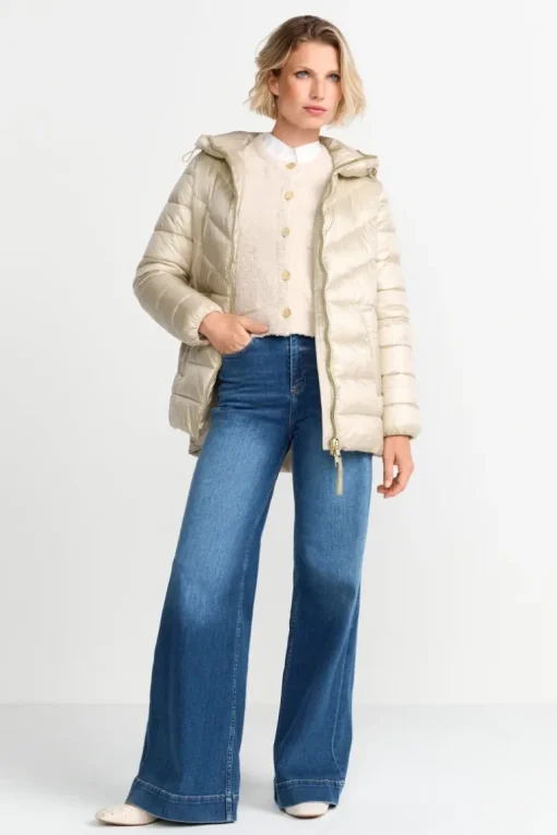 Glänzende Steppjacke