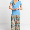 Luftiges T-Shirt In Cruise Blue
