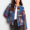 Mehrfarbige Bouclé-Jacke