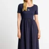 Midikleid Mit Logostickerei