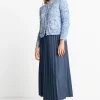 Plisseerock In Denim-Optik