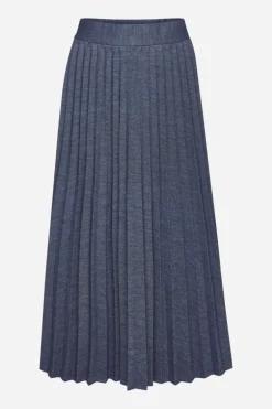 Plisseerock In Denim-Optik