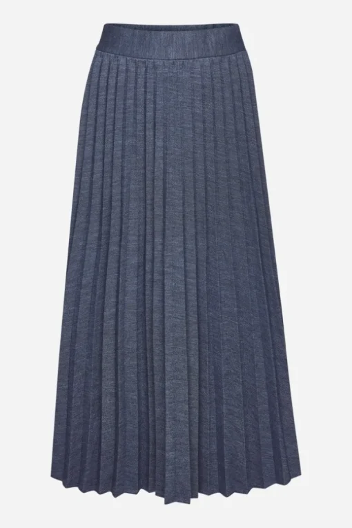 Plisseerock In Denim-Optik