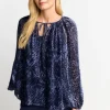 Samtbluse Mit Ballonärmeln