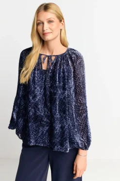 Samtbluse Mit Ballonärmeln