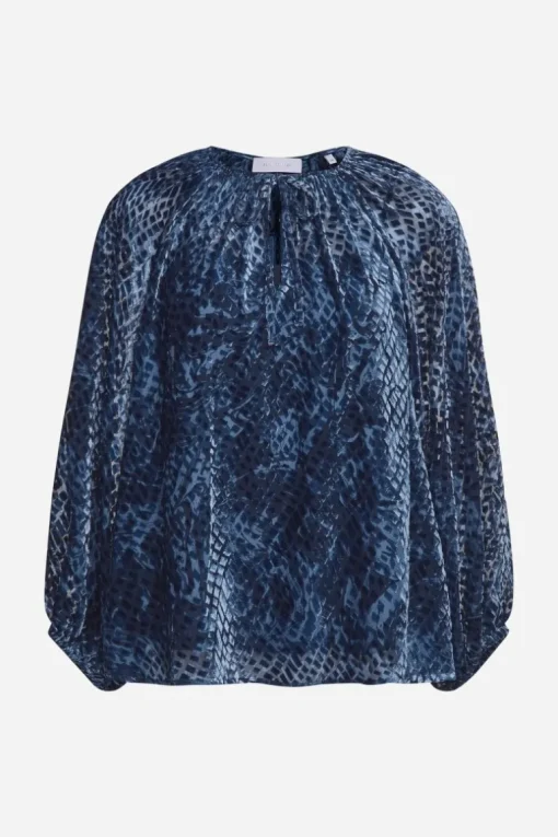 Samtbluse Mit Ballonärmeln