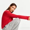 Strickpullover Aus Weichem Materialmix