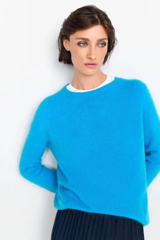 Strickpullover Aus Weichem Materialmix