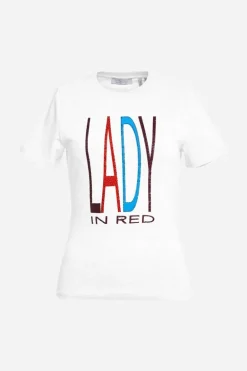 T-Shirt Mit Strass-Schriftzug