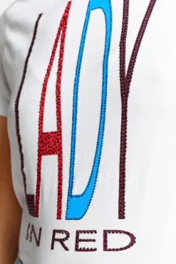 T-Shirt Mit Strass-Schriftzug