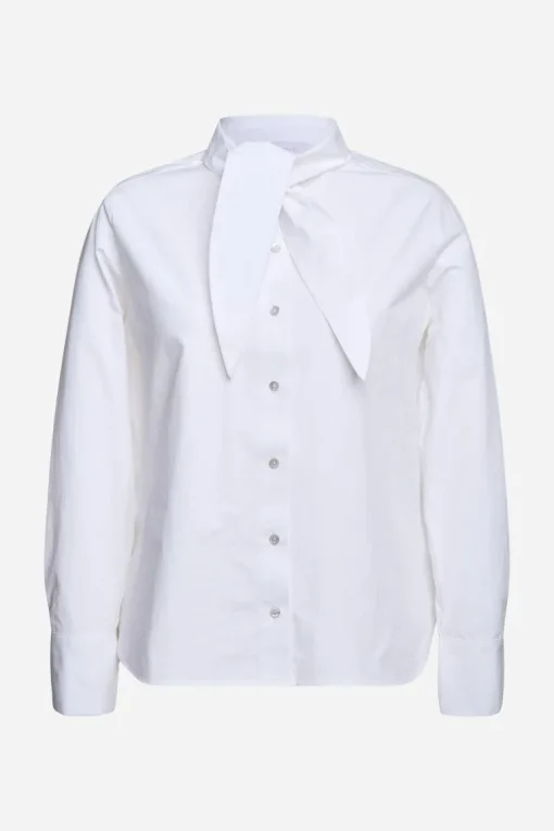 Weiße Bluse Mit Bindekragen