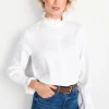 Weiße Bluse Mit Rüschenkragen